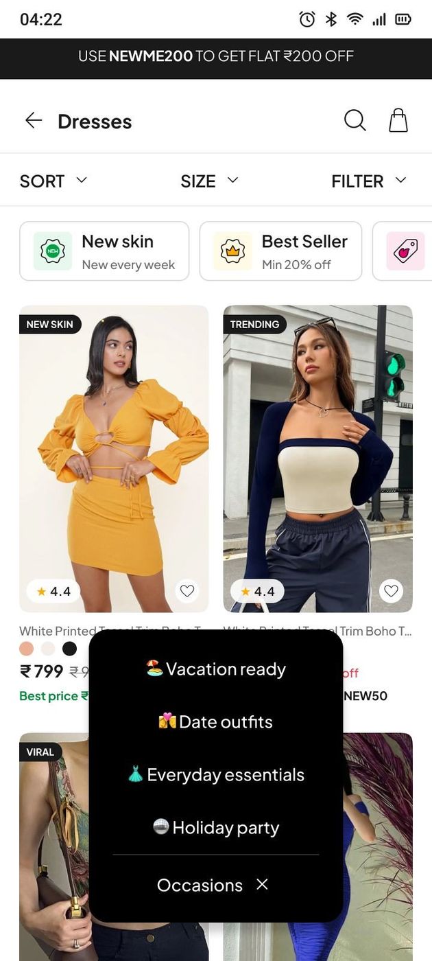 Occasion selector